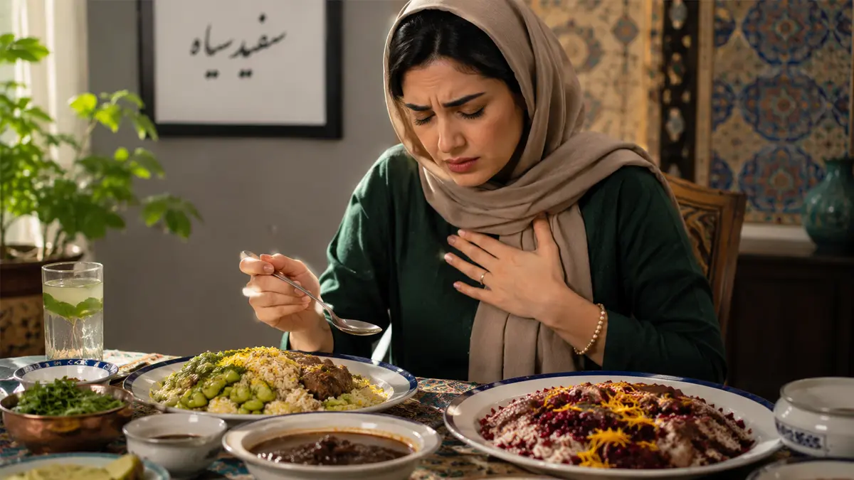 درد قفسه سینه بعد از غذا خوردن