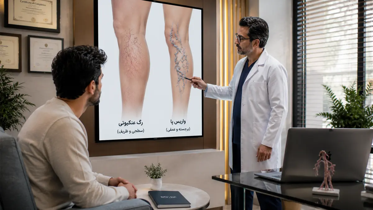 رگ عنکبوتی چیست؟ تفاوت رگ عنکبوتی با واریس پا