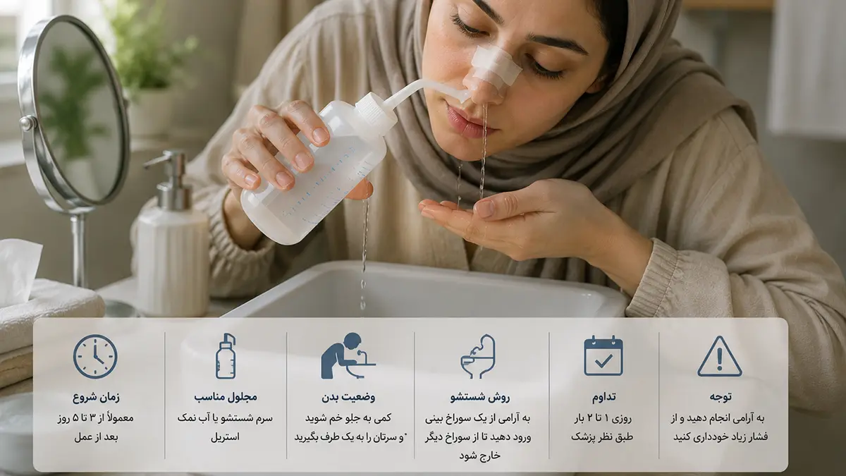 شستشوی بینی بعد از عمل؛ چه زمانی و چگونه؟