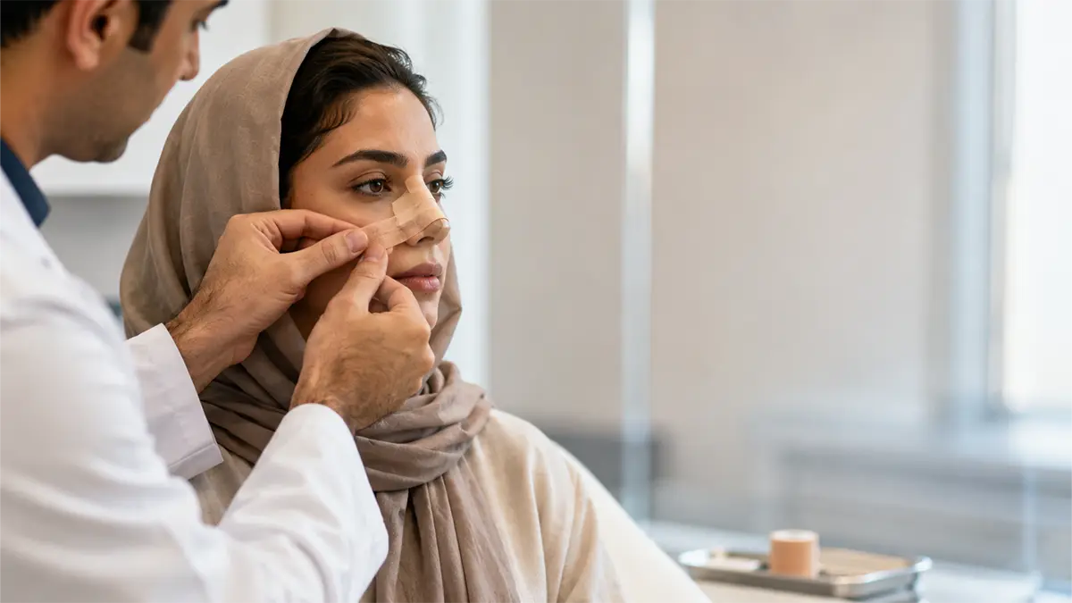 چسب زدن بینی بعد از عمل