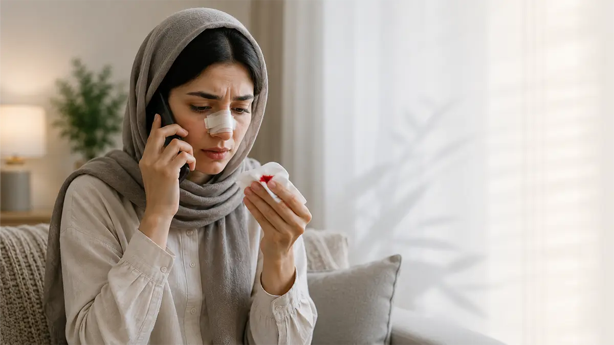علائم خطر بعد از عمل بینی؛ چه زمانی باید سریع تماس گرفت؟